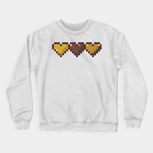 Earthy Yellow Row of Hearts Pixel Art Crewneck Sweatshirt